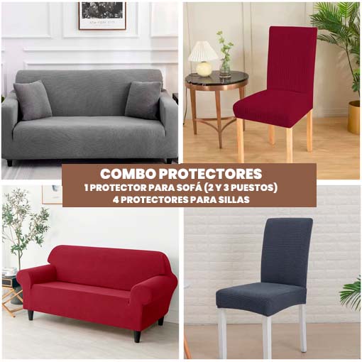 COMBO PROTECTORES 😱😍 ¡1 protector de sofá + 6 protectores de silla!