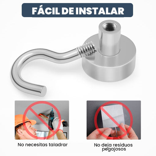 PACK X 10 MINI GANCHOS MAGNÉTICOS 😱🧲 ¡Cuelga objetos sin dañar las paredes!