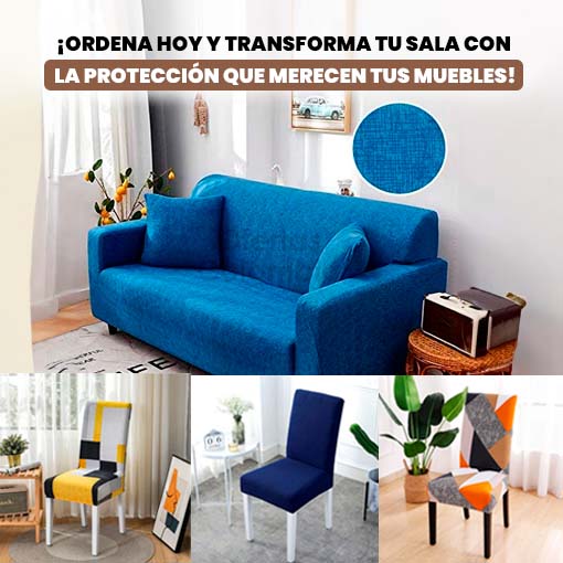 COMBO PROTECTORES 😱😍 ¡1 protector de sofá + 6 protectores de silla!