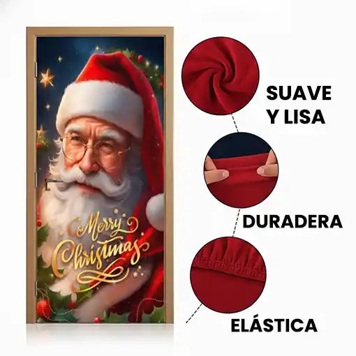 COMBO 6 FUNDAS NAVIDEÑAS PARA SILLAS MÁS FUNDA PARA PUERTA
