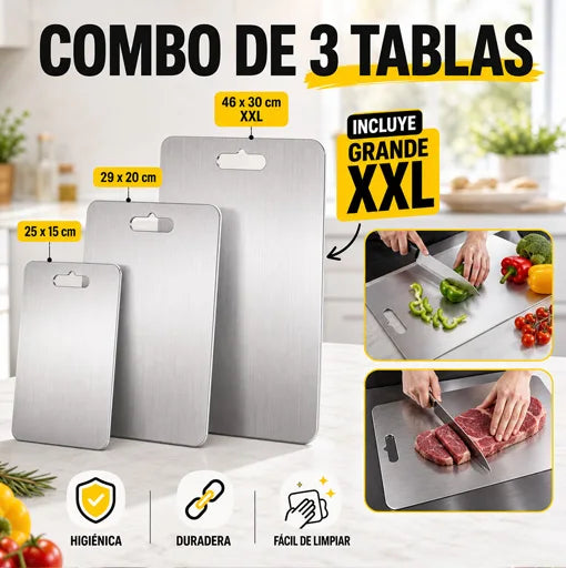 COMBO TABLAS DE COCINA ACERO INOXIDABLE 2026 🤩✔✨