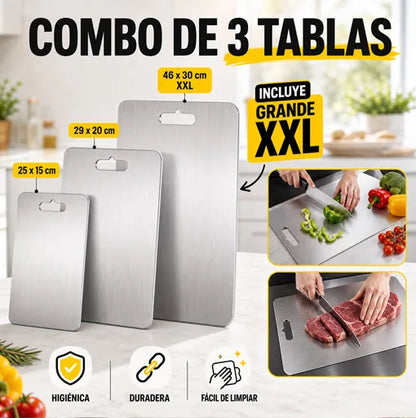 COMBO TABLAS DE COCINA ACERO INOXIDABLE 2026 🤩✔✨