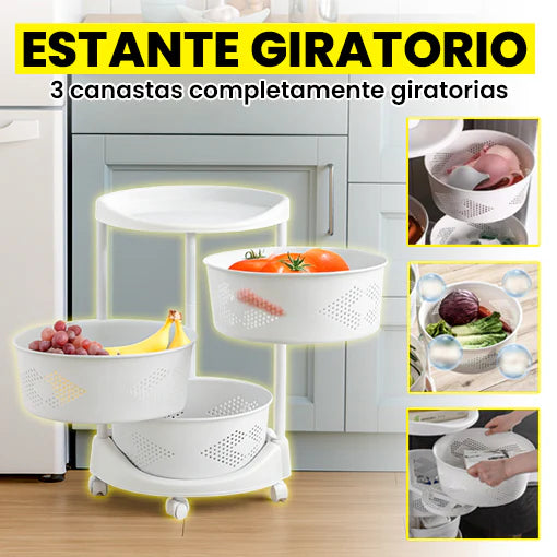 ESTANTE GIRATORIO 3 PUESTOS + CANASTA DE ROPA GRATIS 🤩😱