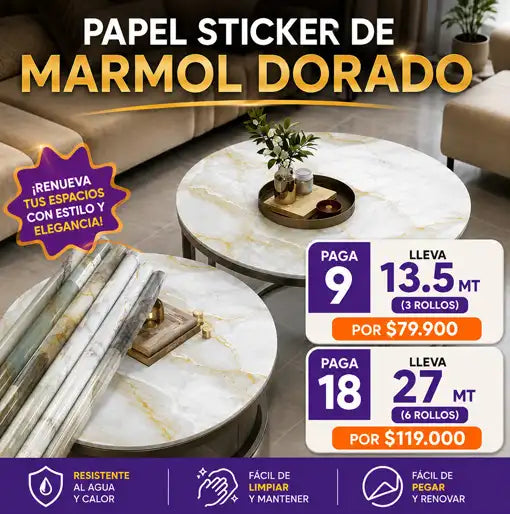 PAPEL MARMOLIZADO DORADO 🌟